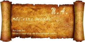 Móritz Anikó névjegykártya